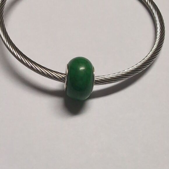 Crackled Green Charm for‎ Pandora Style Bracelet - Picture 1 of 4